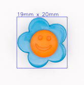 Kleurrijke Oranje - Blauwe Lachende Knoop Knopen KNP00023